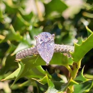 14k 1.65ct 3D Hidden Halo Pear Ring